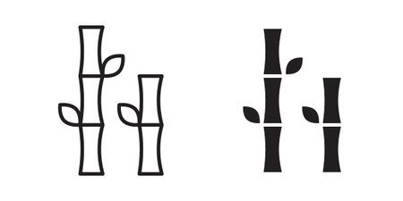 Bamboo icon. simple thin line icon vector illustration pack on whiteのイラスト素材