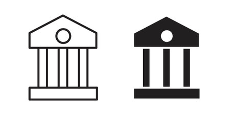 Bank icon. simple thin line icon vector illustration pack on whiteのイラスト素材
