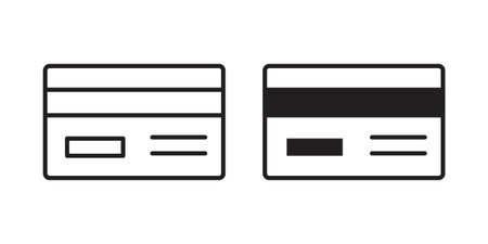 ATM card icon. simple thin line icon vector illustration pack on whiteのイラスト素材