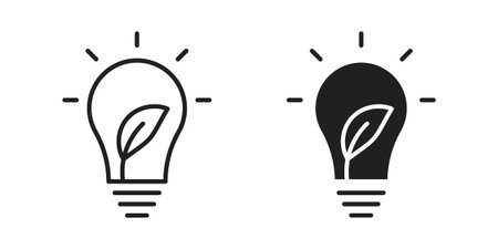 ECO Energy icon. simple thin line icon vector illustration pack on whiteのイラスト素材