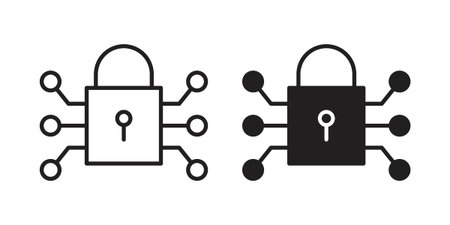 Cyber security icon. simple thin line icon vector illustration pack on whiteのイラスト素材