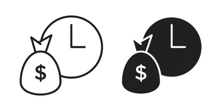 Fixed deposit icon. simple thin line icon vector illustration pack on whiteのイラスト素材