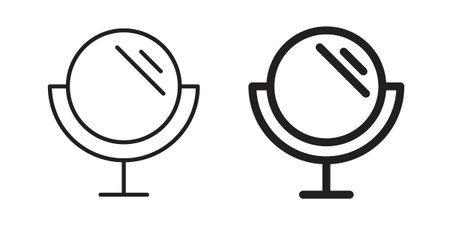 Mirror icon. simple thin line icon vector illustration pack on whiteのイラスト素材
