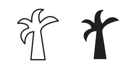 Palm tree icon. simple thin line icon vector illustration pack on whiteのイラスト素材