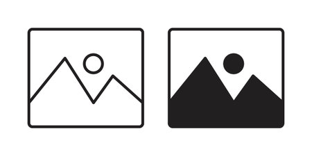 Photo icon. simple thin line icon vector illustration pack on white