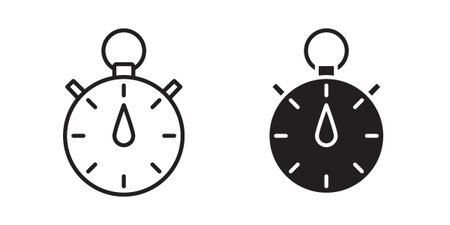 Pocket watch icon. simple thin line icon vector illustration pack on whiteのイラスト素材