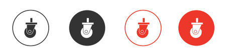 Cart trolley wheel icon collection with black editable strokes.のイラスト素材