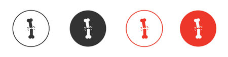 Broken bone icon collection with black editable strokes.のイラスト素材