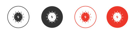 Brainstorm icon collection with black editable strokes.のイラスト素材