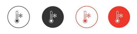 Cold icon collection with black editable strokes.