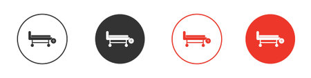 Hospital bed icon collection with black editable strokes.のイラスト素材