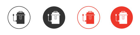 Garbage disposal icon collection with black editable strokes.のイラスト素材