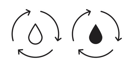 Water recycling icon and symbol. Vector illustration.epsのイラスト素材