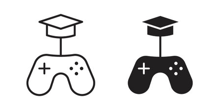 Game based learning icon vector on trendy design. Outline vector stock illustration.