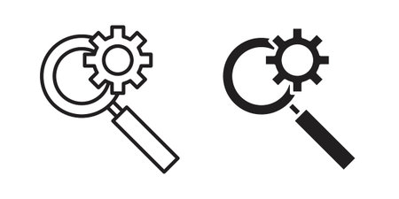 Investigate icon vector on trendy design. Outline vector stock illustration.のイラスト素材