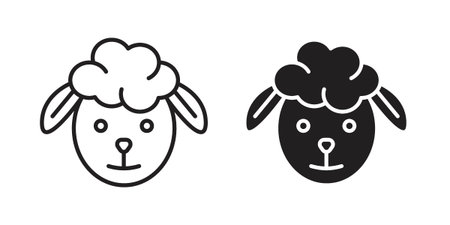 Sheep icon vector on trendy design. Outline vector stock illustration.のイラスト素材