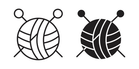 Wool ball icon vector on trendy design. Outline vector stock illustration.のイラスト素材