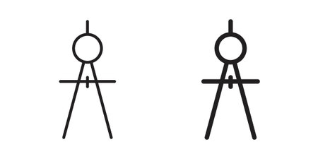 Drafting compass icon vector. EPS 10 editable vector bundle