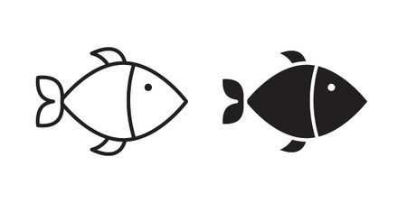 Fish icon vector. EPS 10 editable vector bundleのイラスト素材