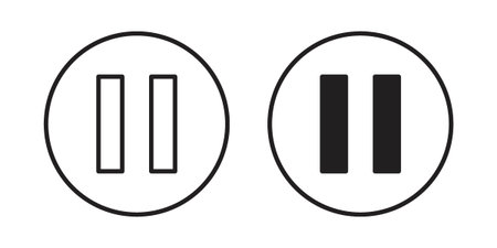 Pause icon vector. EPS 10 editable vector bundle