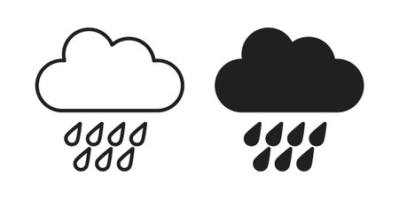 Rain icon vector. EPS 10 editable vector bundleのイラスト素材