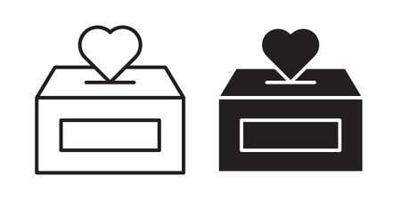 Donations icons. Line Illustration Vector Template. Clipart concept illustrationのイラスト素材