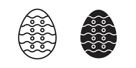 Easter egg icons. Line Illustration Vector Template. Clipart concept illustrationのイラスト素材