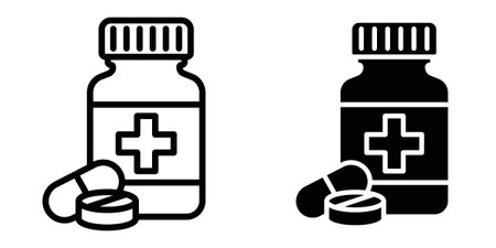 Medicine icon set different style collection for web Ui. EPS10のイラスト素材