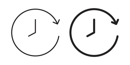Time icon symbol vector graphic designs on white. Best for ui Design