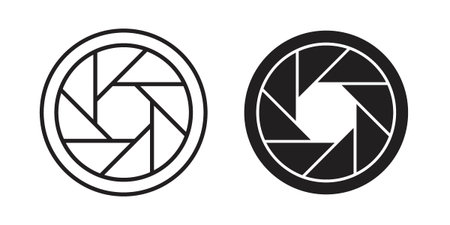 Aperture icon in editable style. Vector icon graphicsのイラスト素材