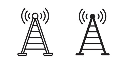 Broadcast tower icon in editable style. Vector icon graphicsのイラスト素材