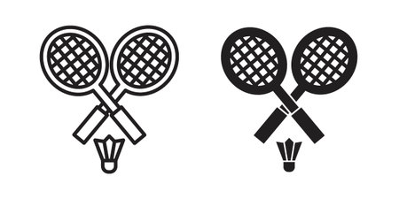 Badminton icon in editable style. Vector icon graphicsのイラスト素材