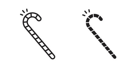 Candy Cane icon in editable style. Vector icon graphicsのイラスト素材