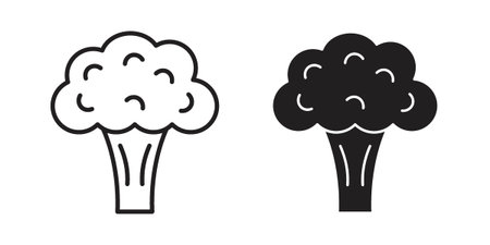 Broccoli icon in editable style. Vector icon graphicsのイラスト素材