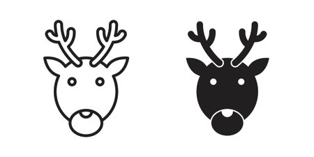 Deer rudolph icon in editable style. Vector icon graphicsのイラスト素材