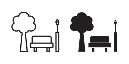 park icon in editable style. Vector icon graphicsのイラスト素材