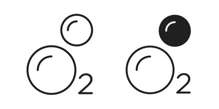 Oxygen O2 icon in editable style. Vector icon graphicsのイラスト素材
