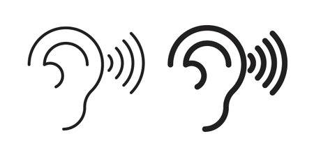 Listening icon suitable vector symbol for graphic design, logo, web site, social mediaのイラスト素材