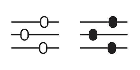 Settings sliders icon suitable design silhouette and line art style on white background