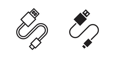 USB cable icon suitable symbol. Simple stock illustration stock
