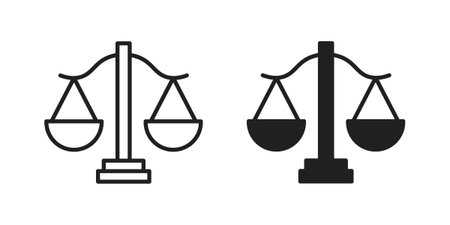 Scales of justice icon suitable symbol. Simple stock illustration stockのイラスト素材