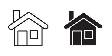 Home icon suitable design silhouette and line art style on white backgroundのイラスト素材
