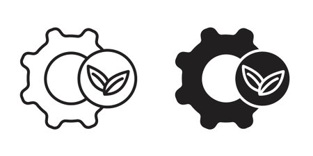 Eco industry icon suitable design silhouette and line art style on white backgroundのイラスト素材