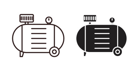 Air compressor icon vector Illustration logo template packのイラスト素材