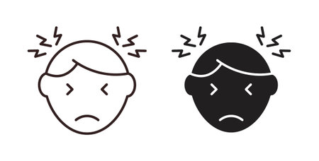 Headache icon icon vector Illustration logo template packのイラスト素材