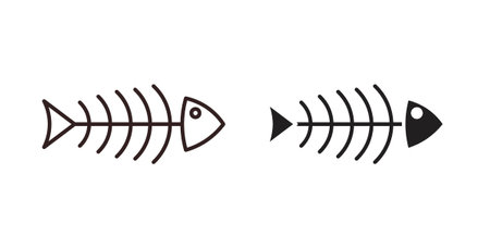 Fishbone icon vector Illustration logo template pack