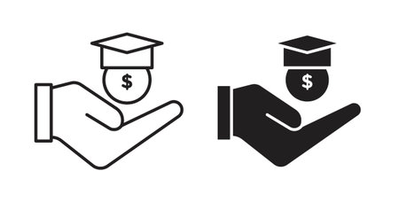 Education cost icon vector Illustration logo template packのイラスト素材