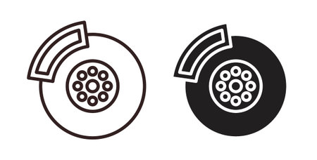 Disk brake icon vector Illustration logo template packのイラスト素材