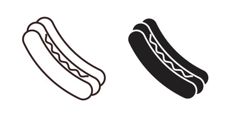 Hot dog icon vector Illustration logo template packのイラスト素材