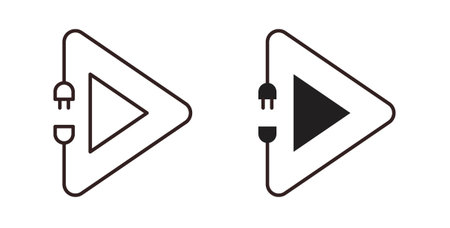 Plug and play icon vector Illustration logo template pack
